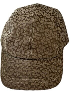 Coach EUC Signature Jacquard Baseball Hat Charcoal, Size S